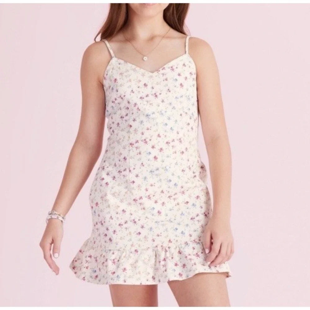 LoveShackFancy x Target Girls Sunrise Patchwork Denim Dress Cream NWT 16